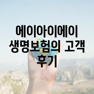 에이아이에이 생명보험의 고객 후기