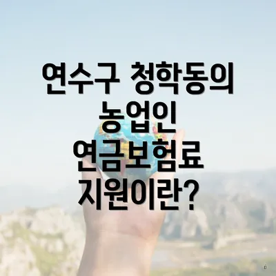 연수구 청학동의 농업인 연금보험료 지원이란?