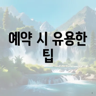 예약 시 유용한 팁
