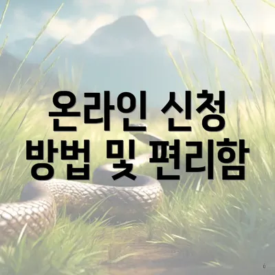 온라인 신청 방법 및 편리함