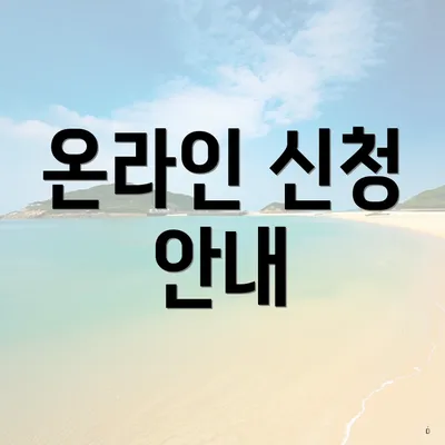 온라인 신청 안내
