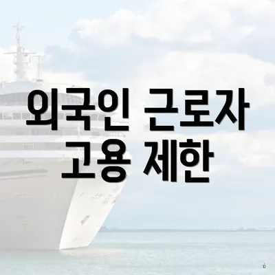 외국인 근로자 고용 제한
