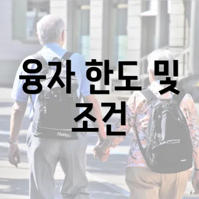 융자 한도 및 조건