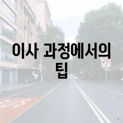 이사 과정에서의 팁