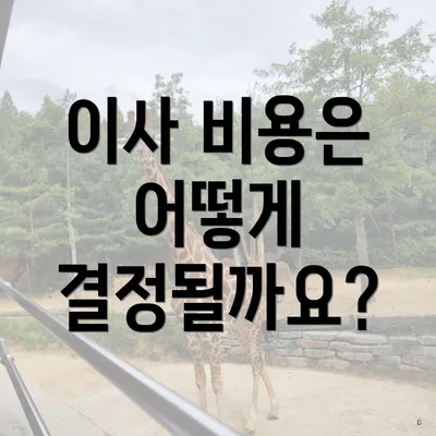 이사 비용은 어떻게 결정될까요?