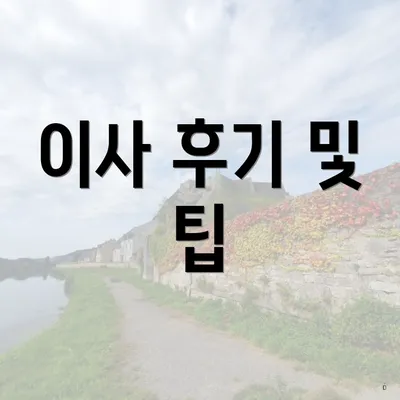 이사 후기 및 팁