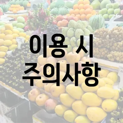 이용 시 주의사항