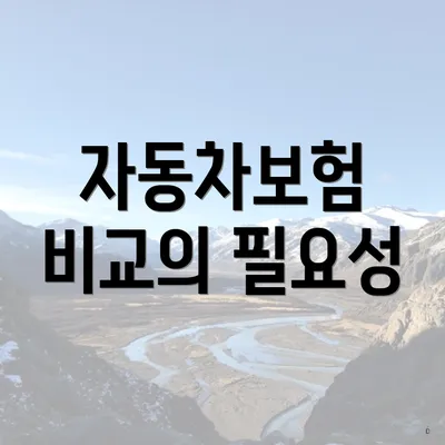 자동차보험 비교의 필요성
