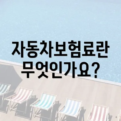 자동차보험료란 무엇인가요?