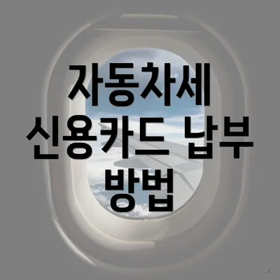 자동차세 신용카드 납부 방법