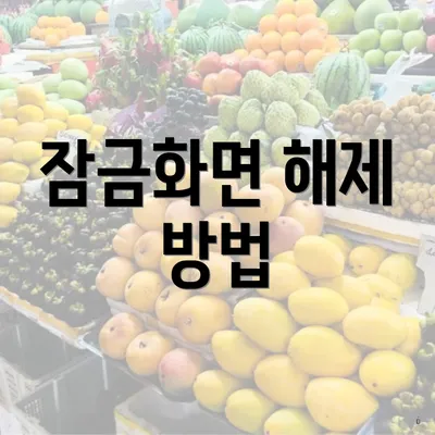잠금화면 해제 방법