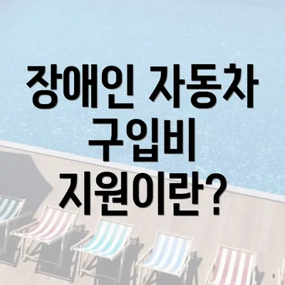 장애인 자동차 구입비 지원이란?