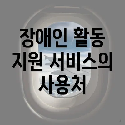 장애인 활동 지원 서비스의 사용처