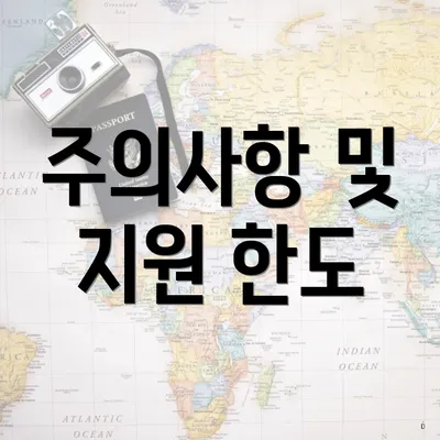 주의사항 및 지원 한도
