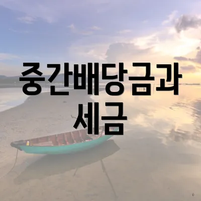 중간배당금과 세금