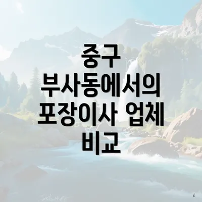 중구 부사동에서의 포장이사 업체 비교