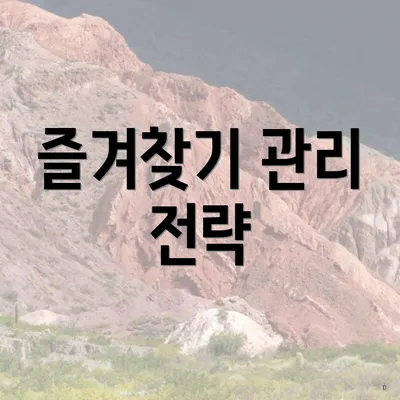 즐겨찾기 관리 전략