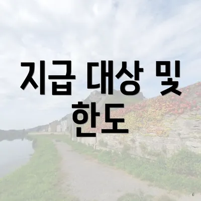 지급 대상 및 한도