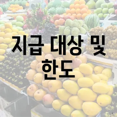 지급 대상 및 한도
