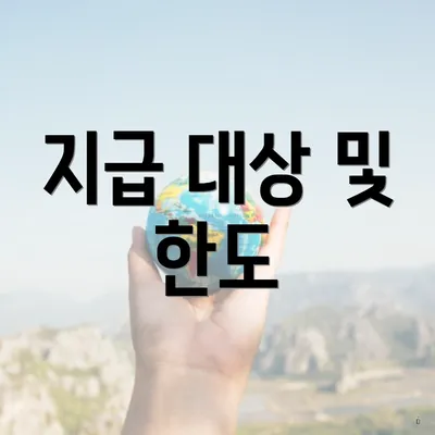 지급 대상 및 한도