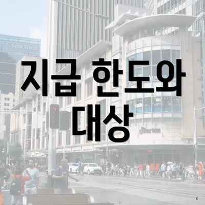 지급 한도와 대상