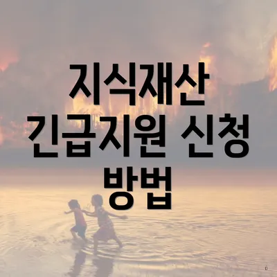 지식재산 긴급지원 신청 방법