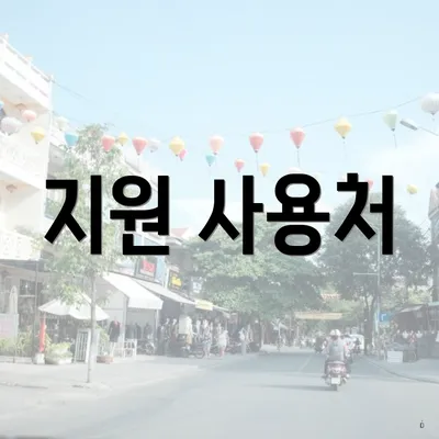 지원 사용처