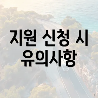 지원 신청 시 유의사항