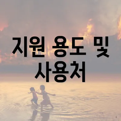 지원 용도 및 사용처