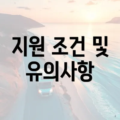 지원 조건 및 유의사항