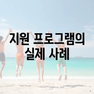 지원 프로그램의 실제 사례