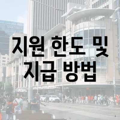 지원 한도 및 지급 방법