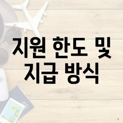 지원 한도 및 지급 방식