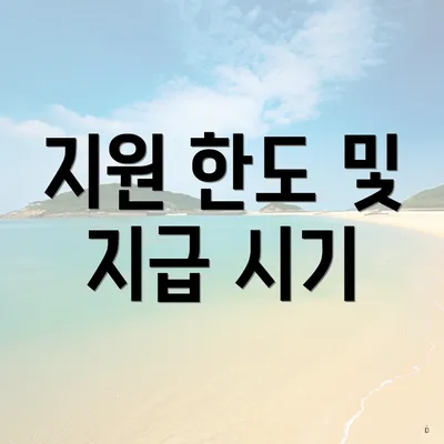지원 한도 및 지급 시기