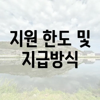 지원 한도 및 지급방식