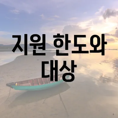 지원 한도와 대상
