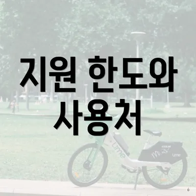 지원 한도와 사용처