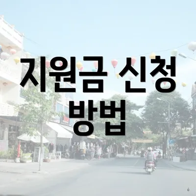 지원금 신청 방법