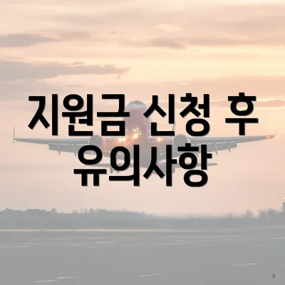 지원금 신청 후 유의사항