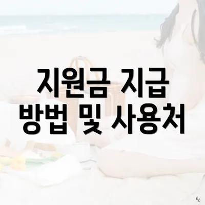 지원금 지급 방법 및 사용처