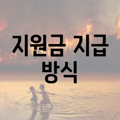 지원금 지급 방식