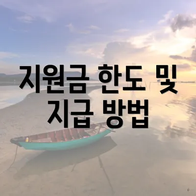 지원금 한도 및 지급 방법
