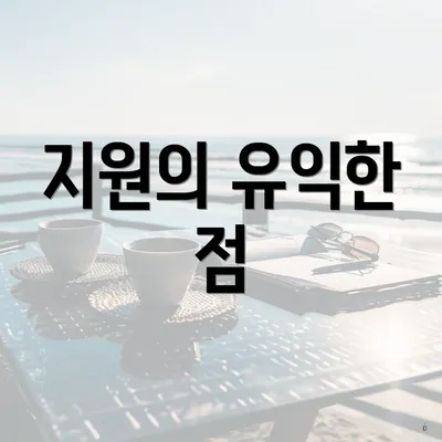 지원의 유익한 점