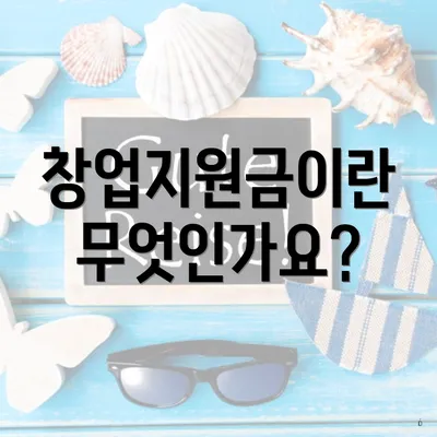 창업지원금이란 무엇인가요?