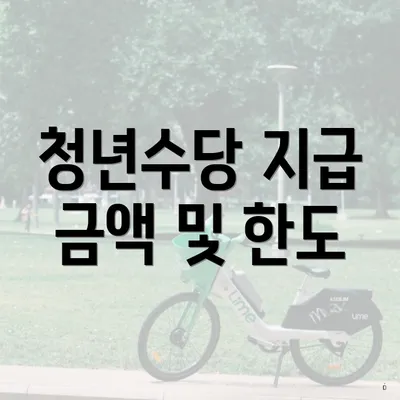 청년수당 지급 금액 및 한도