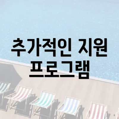 추가적인 지원 프로그램
