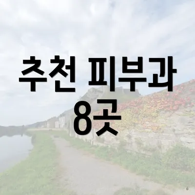 추천 피부과 8곳