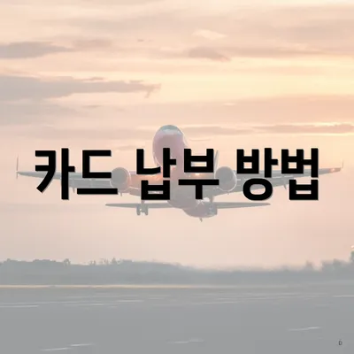 카드 납부 방법