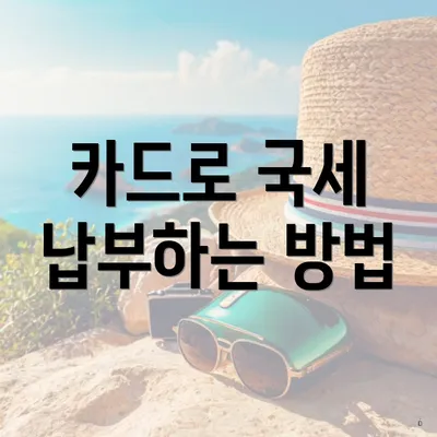 카드로 국세 납부하는 방법