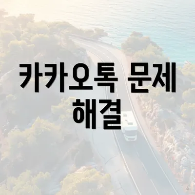 카카오톡 문제 해결